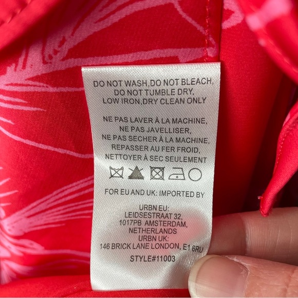 Hutch Anthropologie Ruffle Floral Wrap Dress Size Small In Red Floral Print - Picture 11 of 12